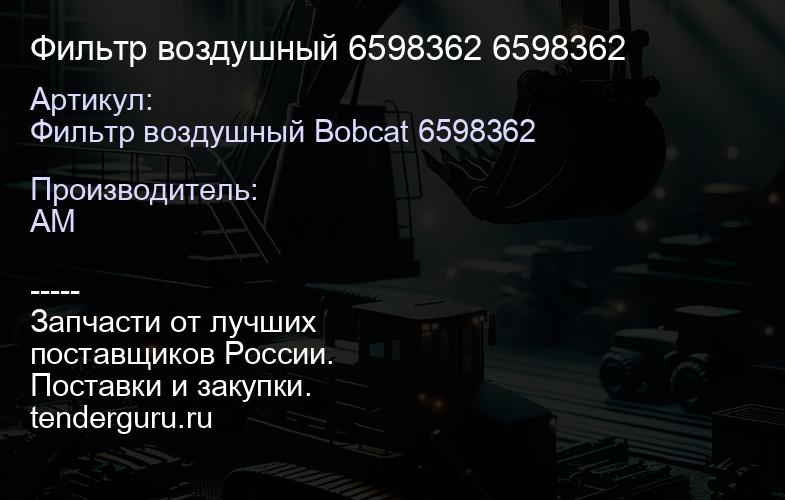 Фильтр воздушный 6598362 6598362 | купить запчасти